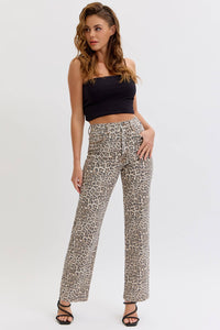 Leopard Super High Rise Dad Jean