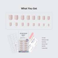Short Square White Plain Nails