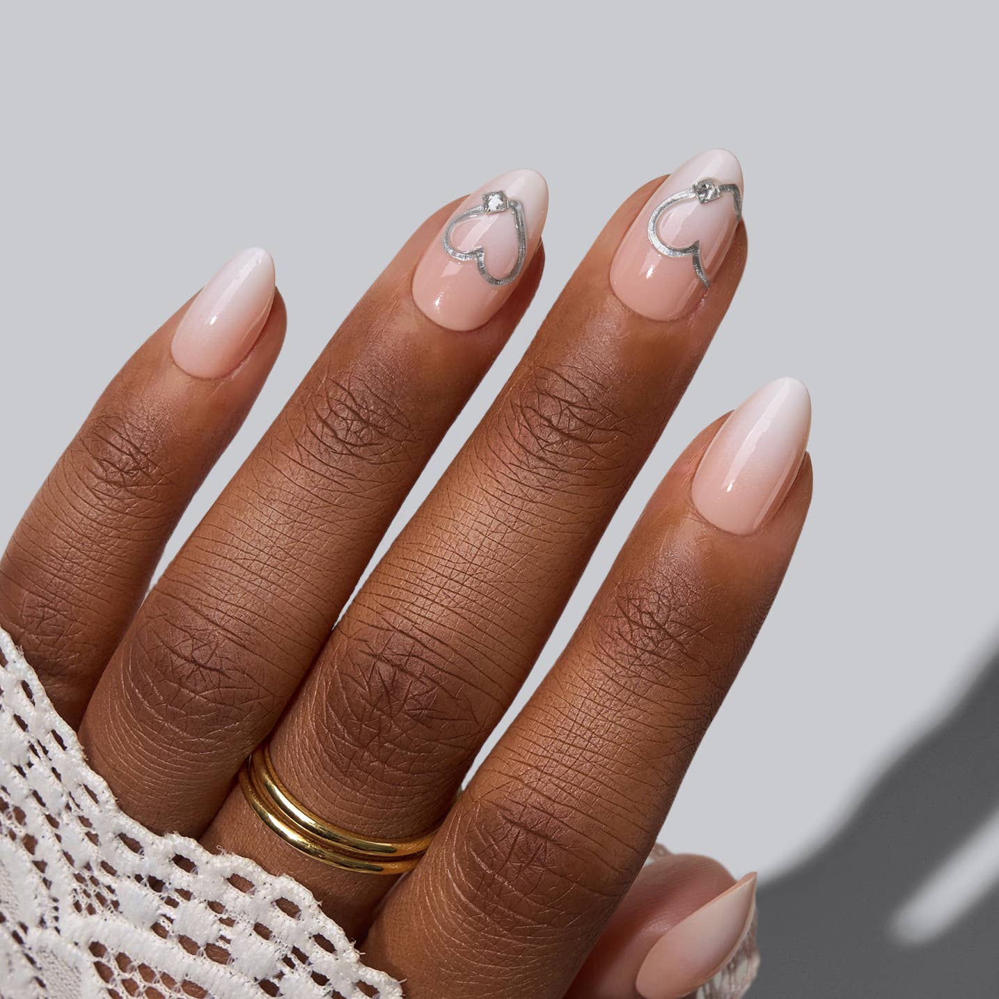 Short Square French Tip Nails - Wedding Press On Nails Bulk: Steadfast Vow