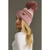 Pink Patterned Pom Hat