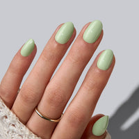 Nude Pink Extra Short Almond Nails - Plain Artificial Nails: Power Calm