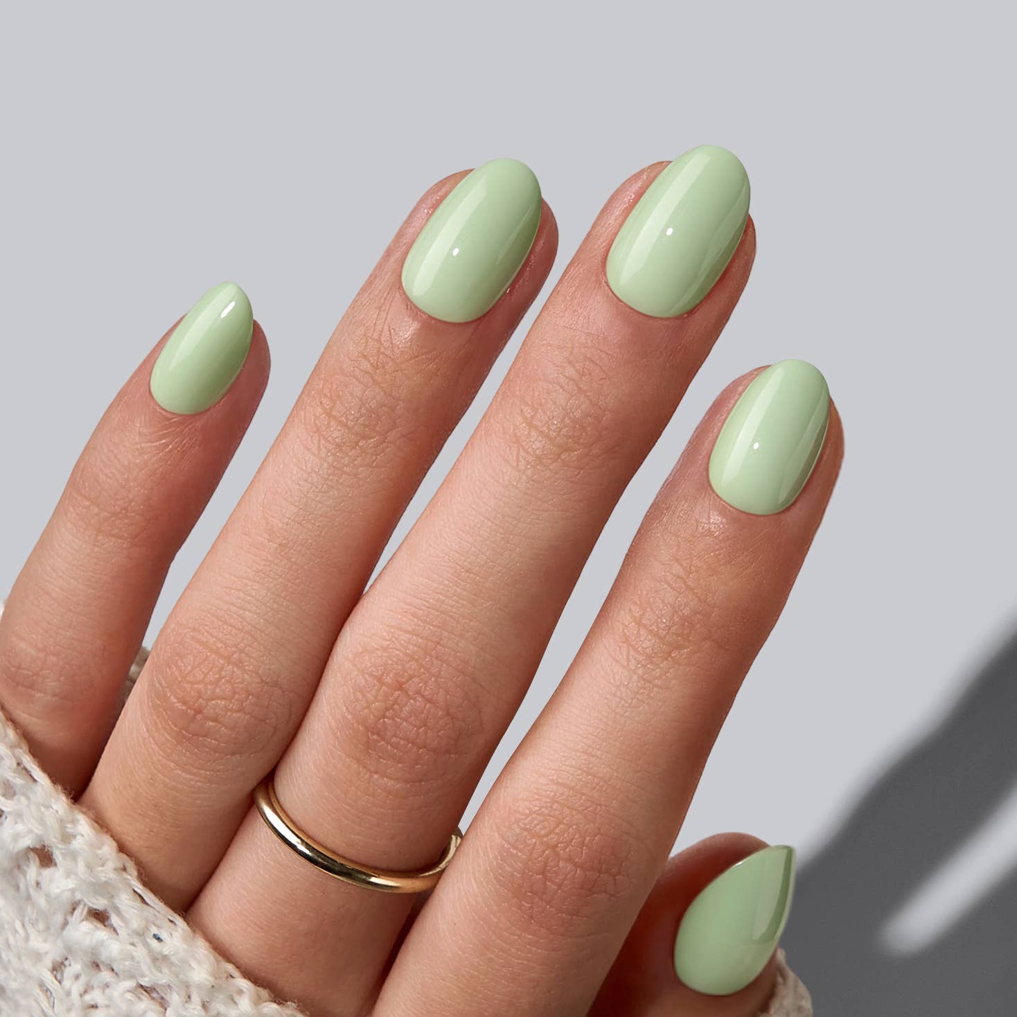 Nude Pink Extra Short Almond Nails - Plain Artificial Nails: Power Calm