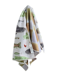 Reel Fun: Reversible Hand Towel: Blue/Green / 19x29in