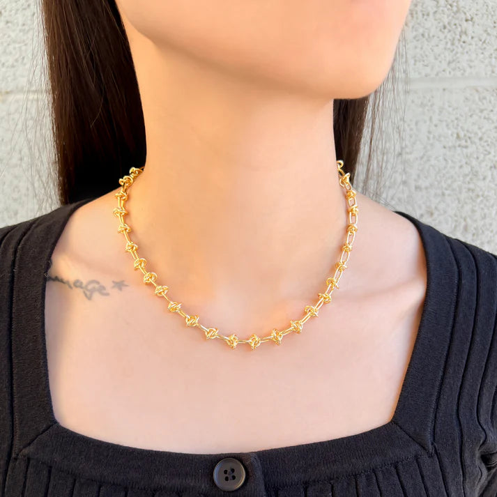 Triple Ring Paperclip Chain Necklace