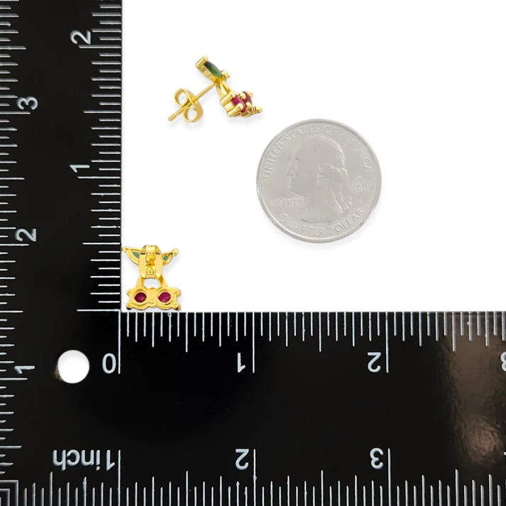 CZ Cherry Stud Earrings