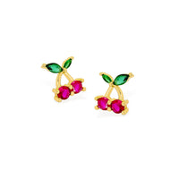 CZ Cherry Stud Earrings