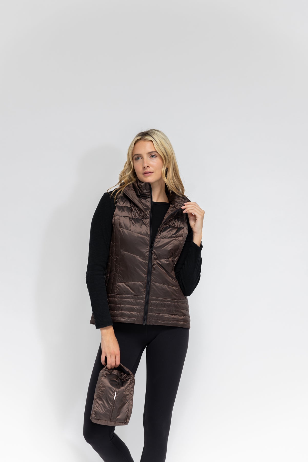 Anorak Metallic Quilted Vest