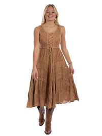 Lace Up Sleeveless Dress