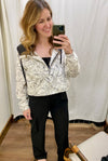 Marbled Swirls Cropped Jacket