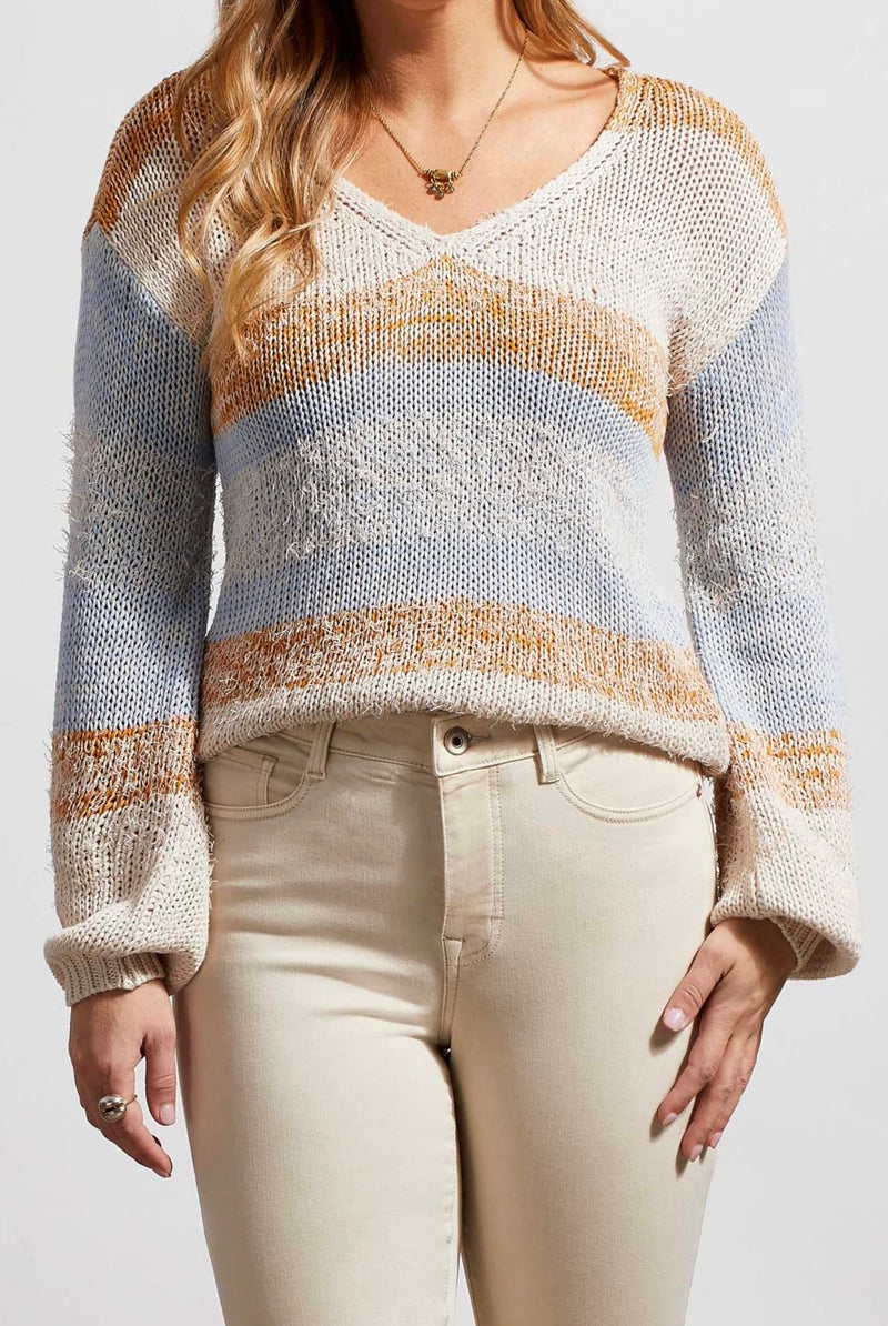 LIGHTWEIGHT EYELASH YARN SWEATER