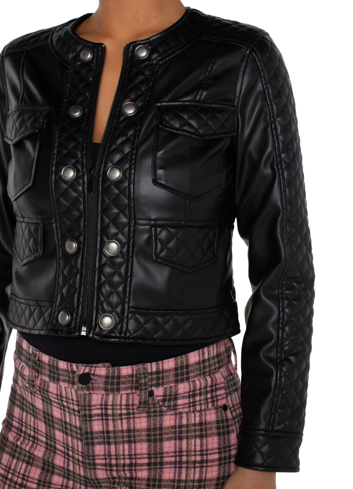 Quilted Vegan Leather Jacket