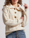 High Collar Sweater with Fancy Buttons