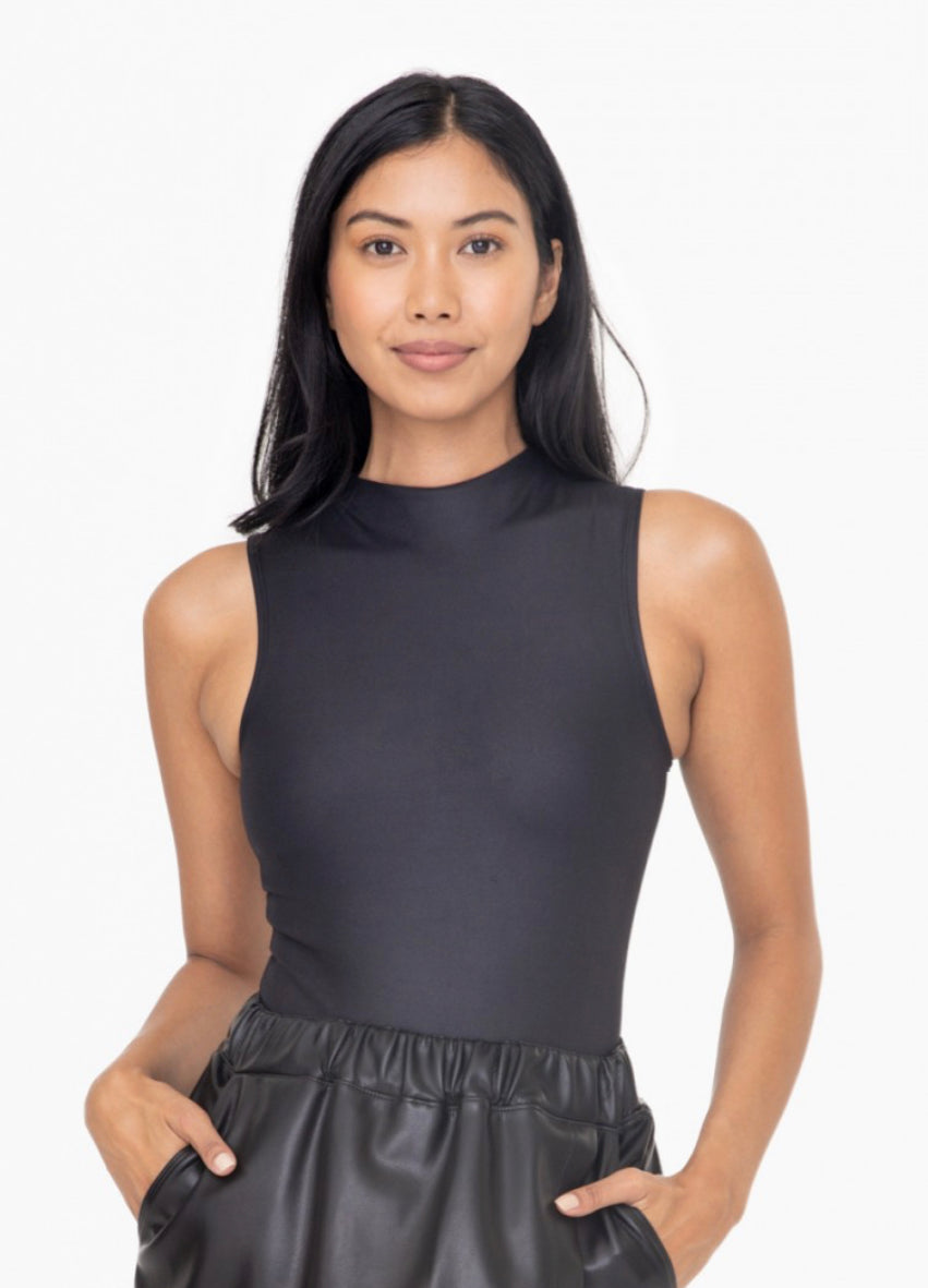 Sleeveless Mock-Neck Body Suit