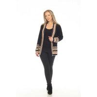 Black Eyelash Open Front Cardigan
