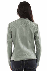 Embollished Leather Jacket Mint