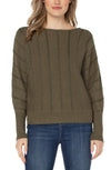 Olive Striped Dolman Sweater