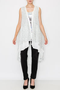 Sequin and Satin Vest