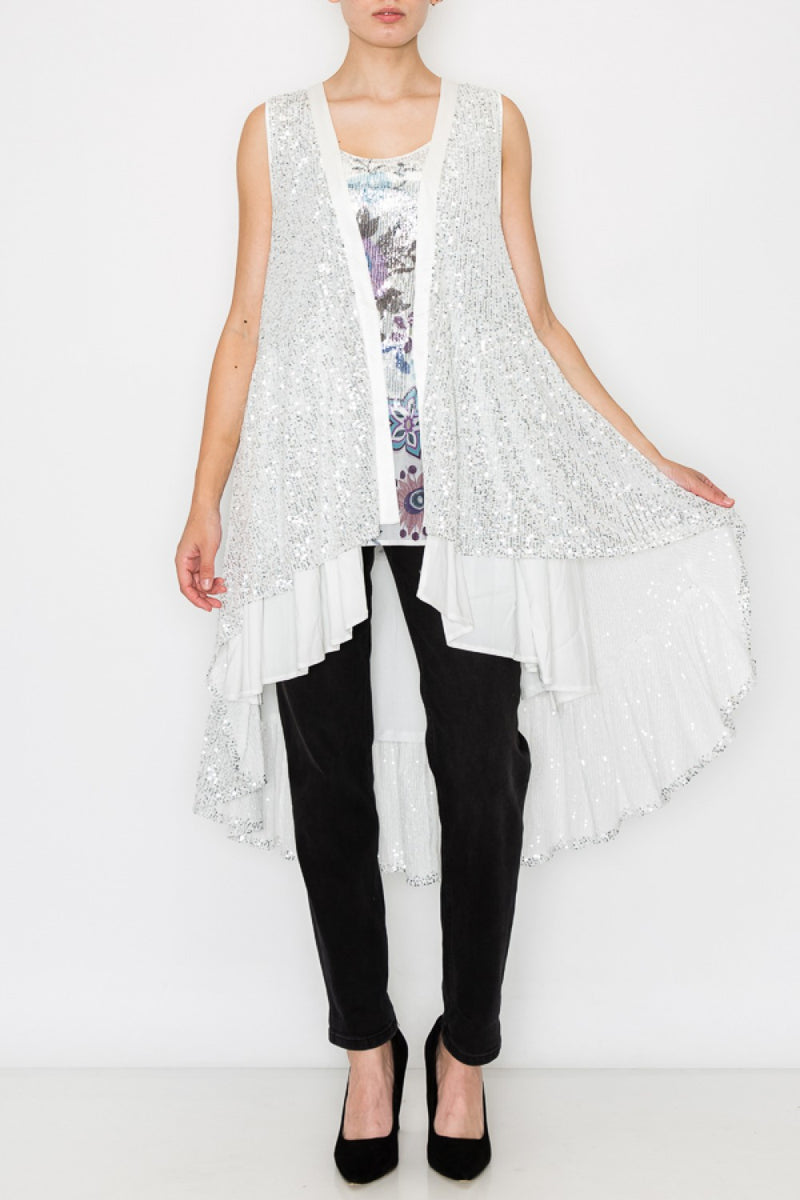 Sequin and Satin Vest