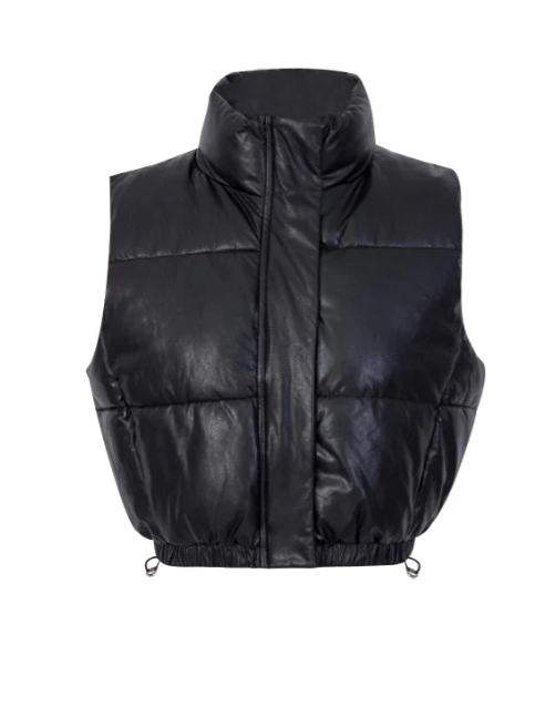 Cropped Vegan Leather Vest