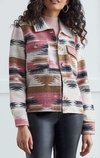 Cropped Southwesten Print Shacket