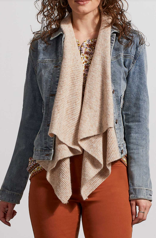 Knit Shawl Collar Denim Jacket