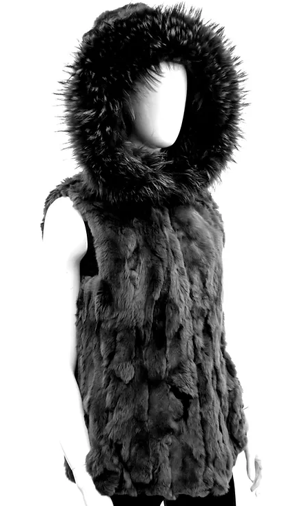 rabbit fur vest