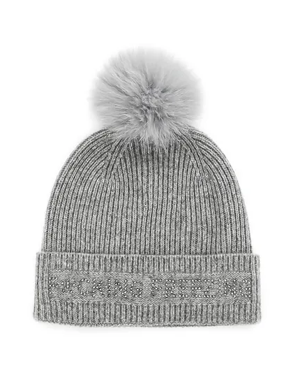 "F*CKING FREEZING" Knit Hat with Fox Pom