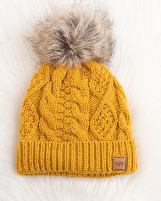 Cable Knit Pom Hat