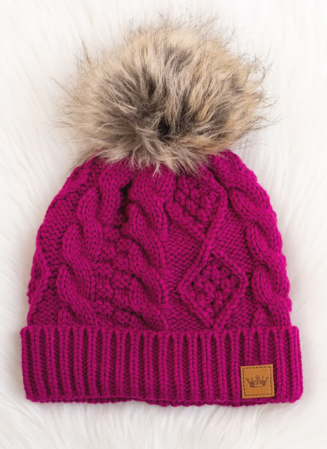 Cable Knit Pom Hat