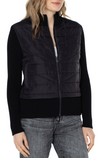 Quilted Front Full Zip Sweater Jacket