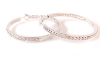 Crystal Inside Out Hoop Earrings (various sizes)