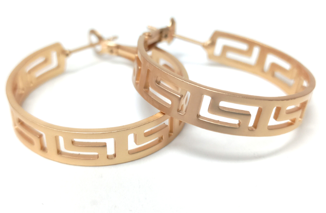 Gold Designer Style Hoop Earrings