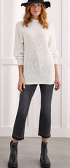 Mock Neck Cream Sweater