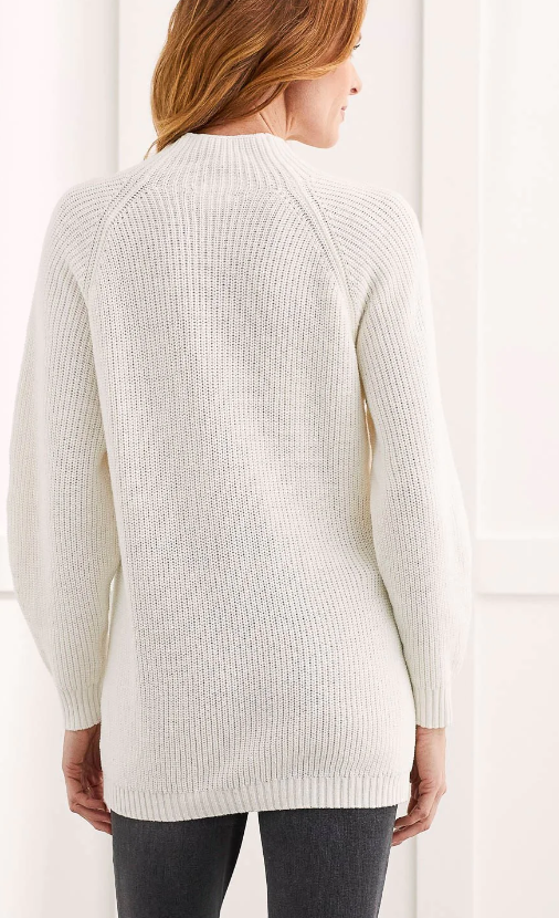 Mock Neck Cream Sweater