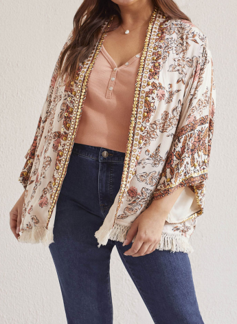 Embellished kimono jacket discount