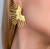 Water Resistant Gold Earrings Sunburst