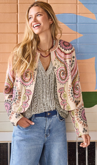 Line Embroidered Crop Janet