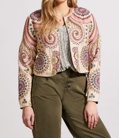 Line Embroidered Crop Janet