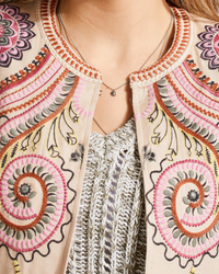 Line Embroidered Crop Janet