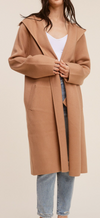 Cashmere Blend Hooded Coat