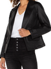 Coated One Button Blazer