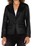 Coated One Button Blazer
