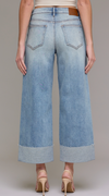 Wide Leg Cuffed Jeans