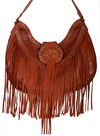 Leather Fringe and Studded Handbag