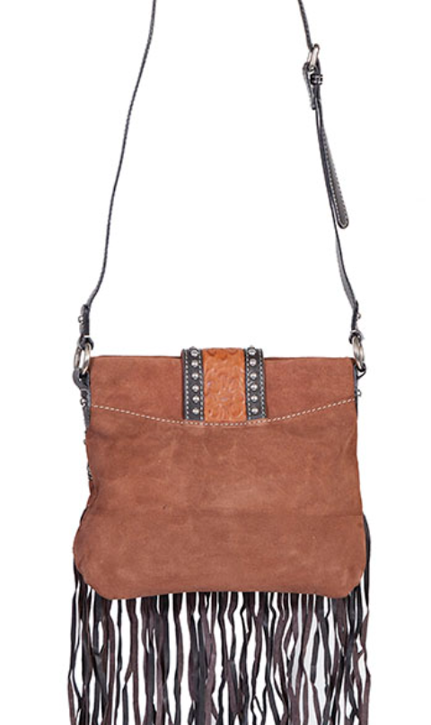 Suede and Leather Fringe Handbag