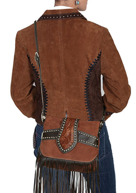 Suede and Leather Fringe Handbag