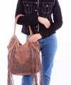 Large Bucket Fringe Handbag