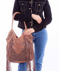 Large Bucket Fringe Handbag
