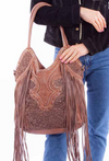 Large Bucket Fringe Handbag