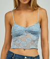 Floral Lace Cami (Baby Blue)